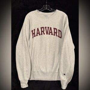 Champion Light Gray Harvard Crewneck Sweater
